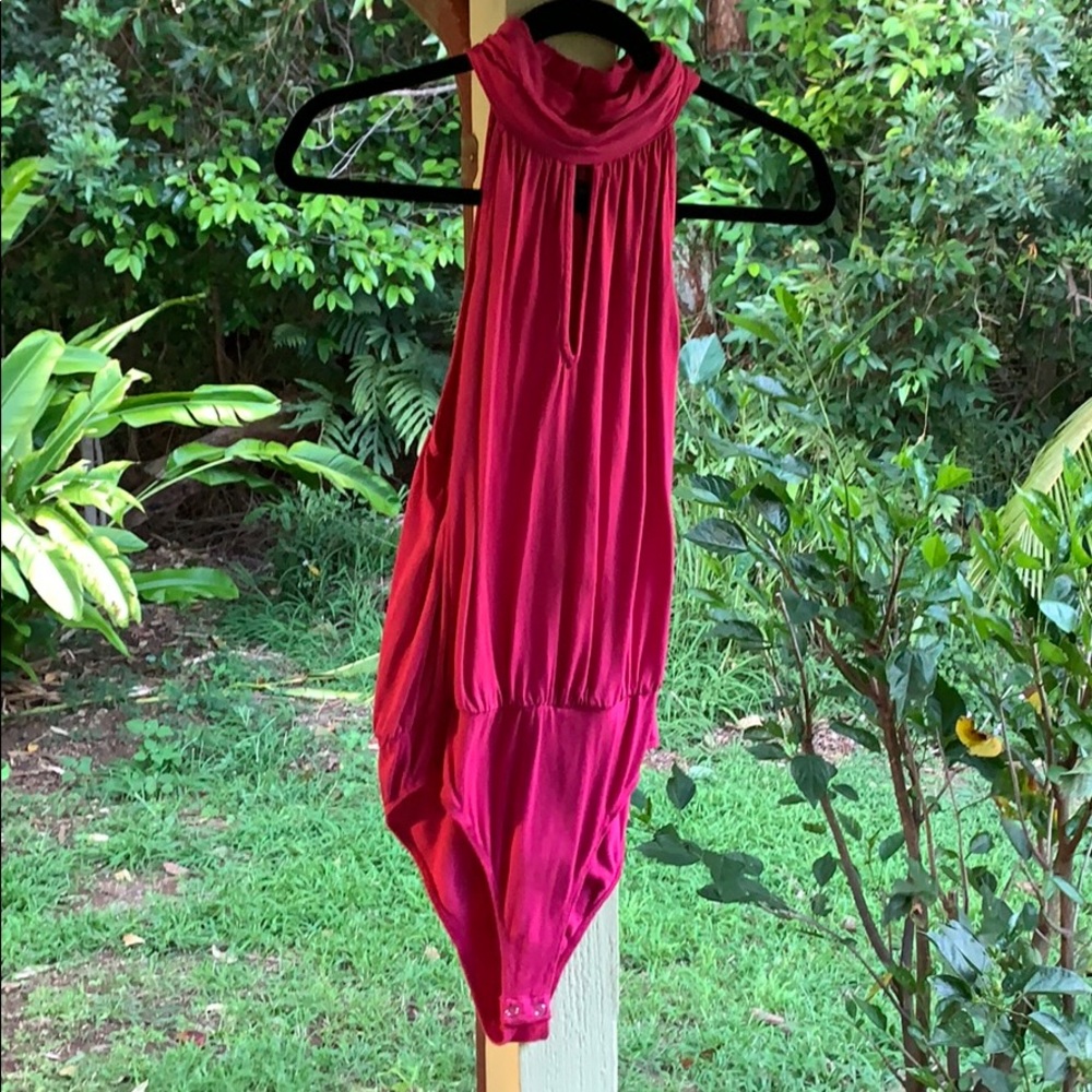 Gorgeous pink bodysuit high neck